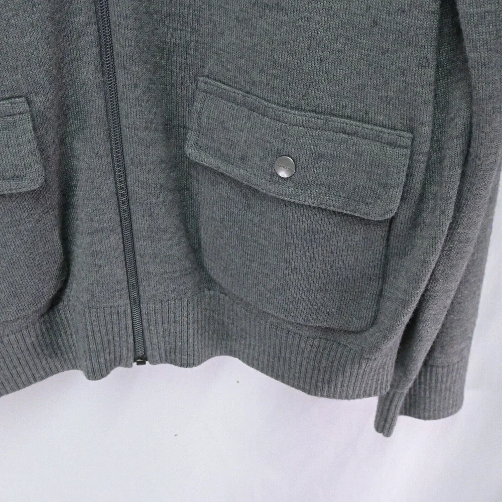 Michael Kors XL Gray Wool Full Zip Cardigan Sweater‎ Jacket